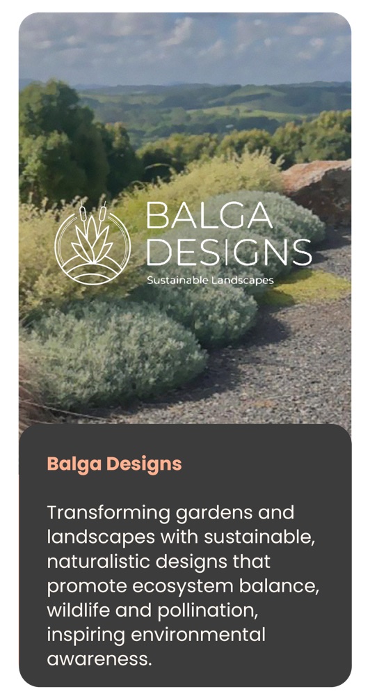 Balga Designs brand identity on landscape imagery